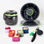 Round bento box for school bundled with large insulated food jar and mini snack boxes to make packing lunches easier plus a Spixal magnetic hat clip