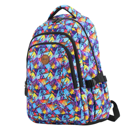 Alimasy Large Size School Bag Abstract Turquoise front