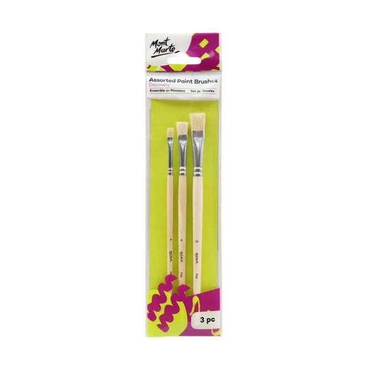 Mont Marte Assorted Paint Brushes 3 Pack - front