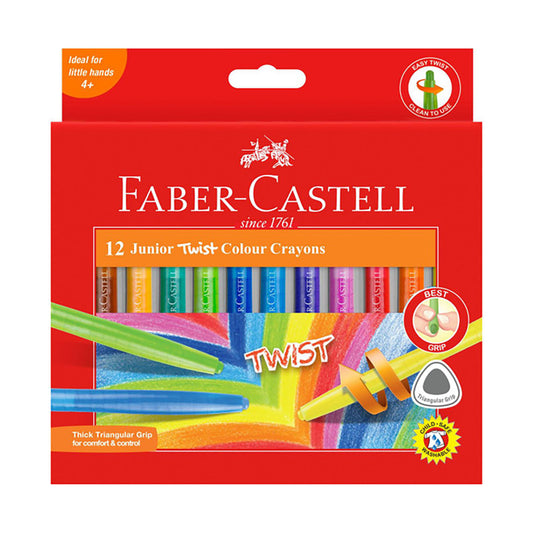 Faber Castell 12 Junior Twist Colour Crayons front