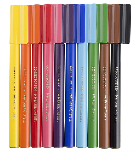 Faber Castell Connector Pen Marker 10 Pack inside