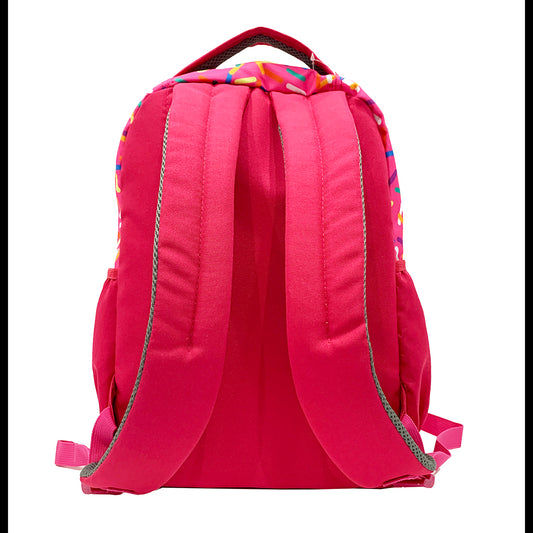 Got It Covered Hot Pink Sprinkles School Bag - back view