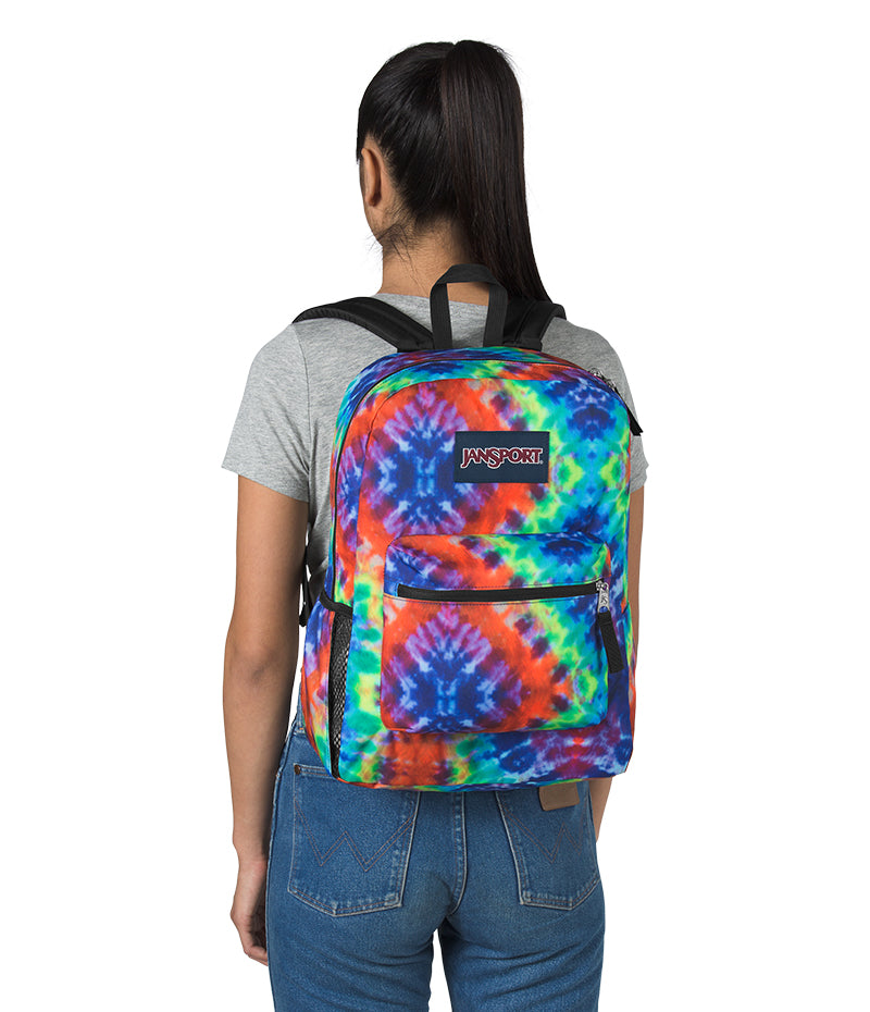 Jansport Cross Town Backpack Hippie Days Tie Dye wearing