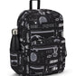 Jansport Superbreak Plus Backpack QR Code Black side view with water bottle 