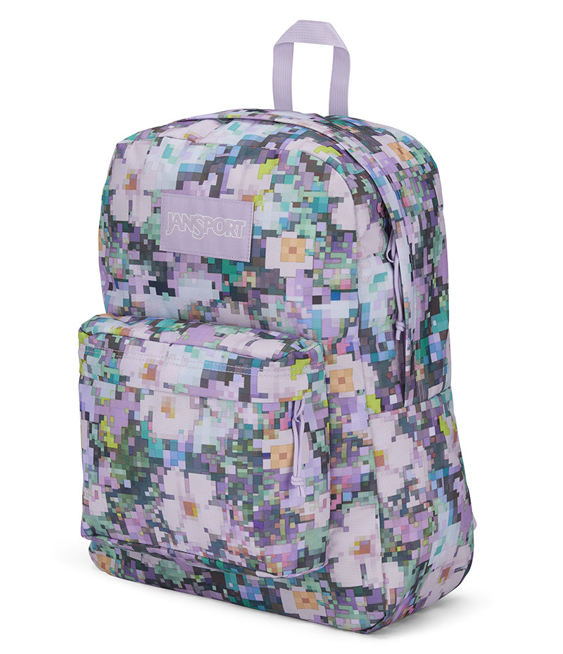 Jansport Superbreak Plus Backpack 8 Bit Floral side view
