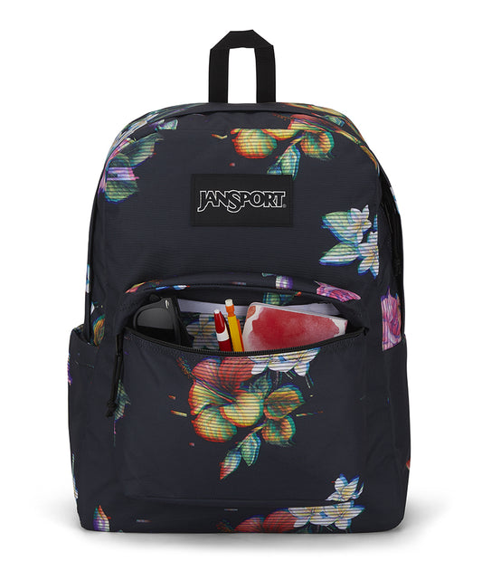 Jansport Superbreak Backpack Floral Glitch Black front view