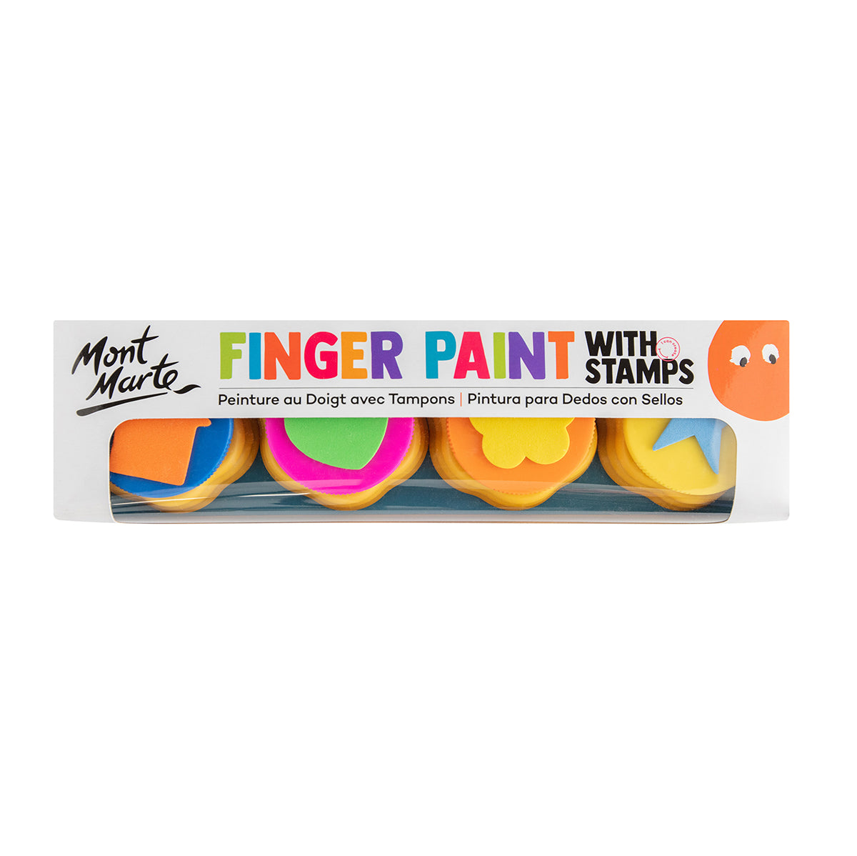 Mont Marte Kids Finger Paints With Stamps - front view
