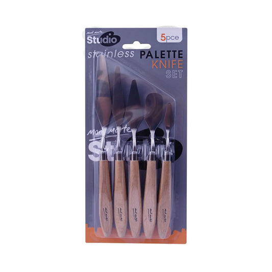 Mont Marte Palette Knife Set - Stainless Steel 5 Piece - front view