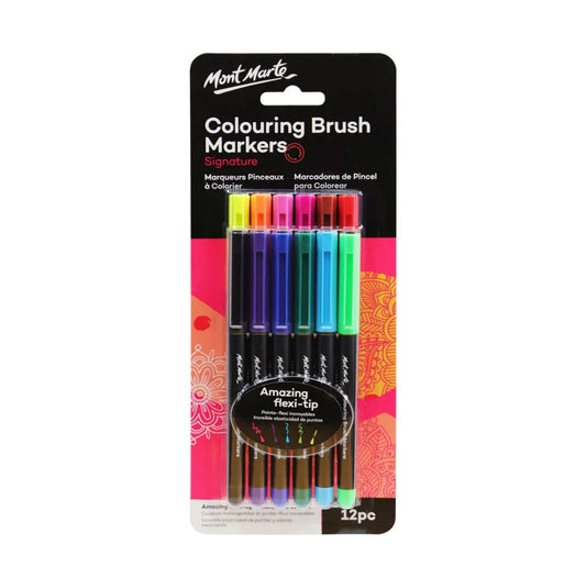 Mont Marte Colouring Brush Markers Signature 12pc - front view
