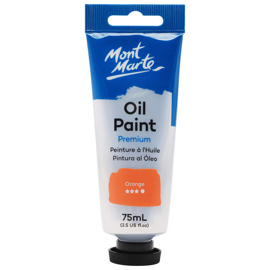 Mont Marte Premium Oil Paint 75ml - Orange - front view