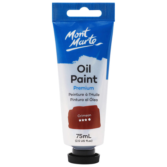 Mont Marte Premium Oil Paint 75ml - Crimson - front view