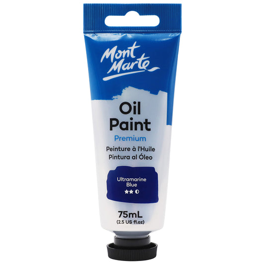 Mont Marte Premium Oil Paint 75ml - Ultramarine Blue - front view