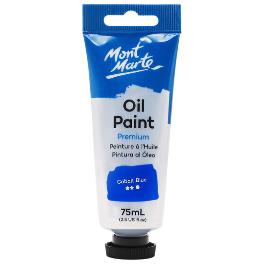 Mont Marte Premium Oil Paint 75ml - Cobalt Blue - front view