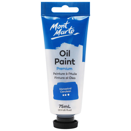 Mont Marte Premium Oil Paint 75ml - Monastral Cerulean - front view