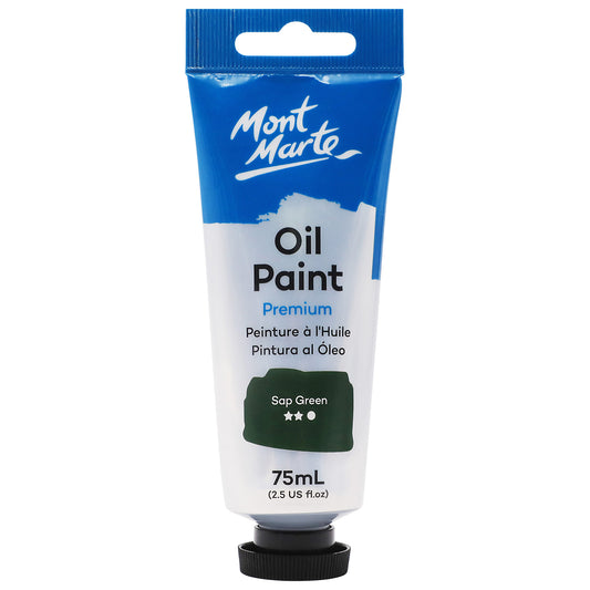 Mont Marte Premium Oil Paint 75ml - Sap Green - front view