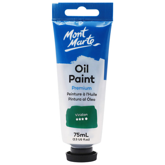 Mont Marte Premium Oil Paint 75ml - Viridian - front view