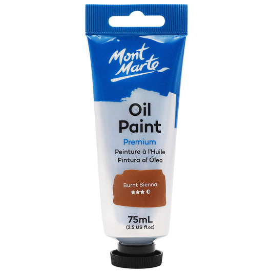 Mont Marte Premium Oil Paint 75ml - Burnt Sienna - front view