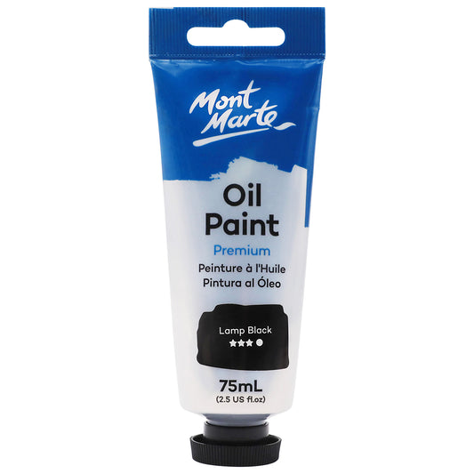 Mont Marte Premium Oil Paint 75ml - Lamp Black - front view