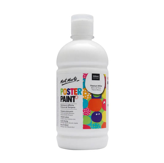 Mont Marte White Poster Paint 500ml - front view