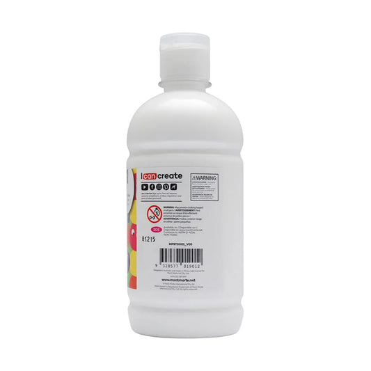 Mont Marte White Poster Paint 500ml - back view