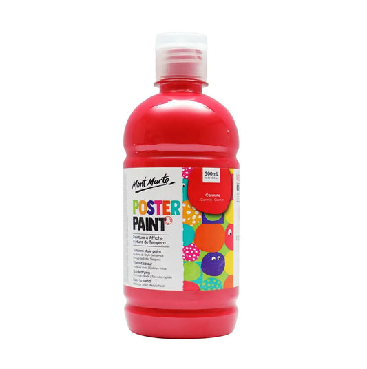 Mont Marte Poster Paint 500ml - Carmine Red - front view