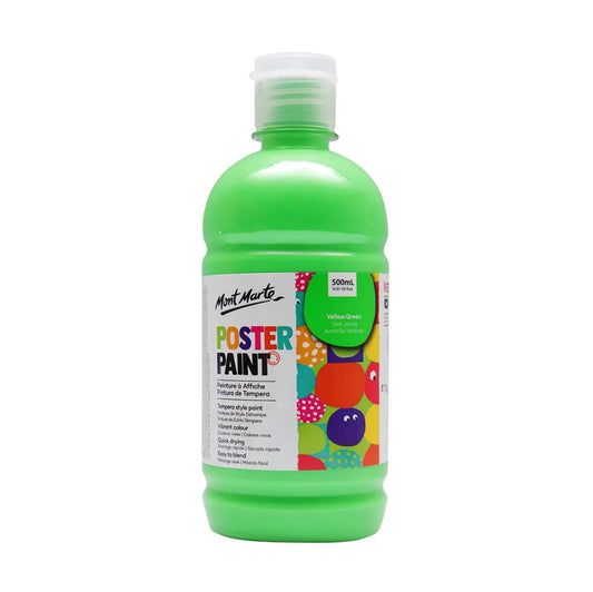 Mont Marte Poster Paint 500ml - Yellow Green - front view