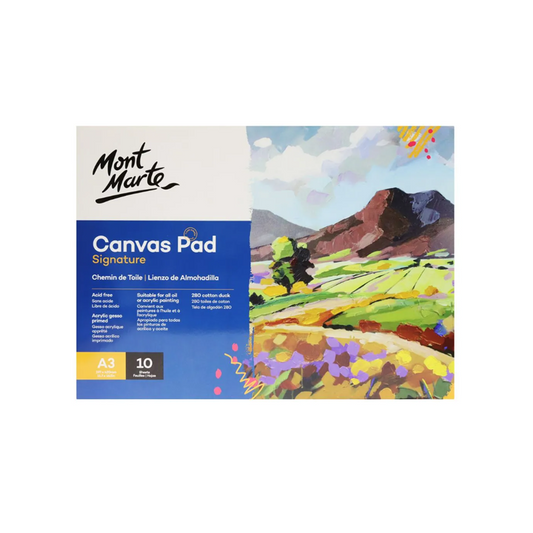 Mont Marte Canvas Pad A3 10 Sheets - front view