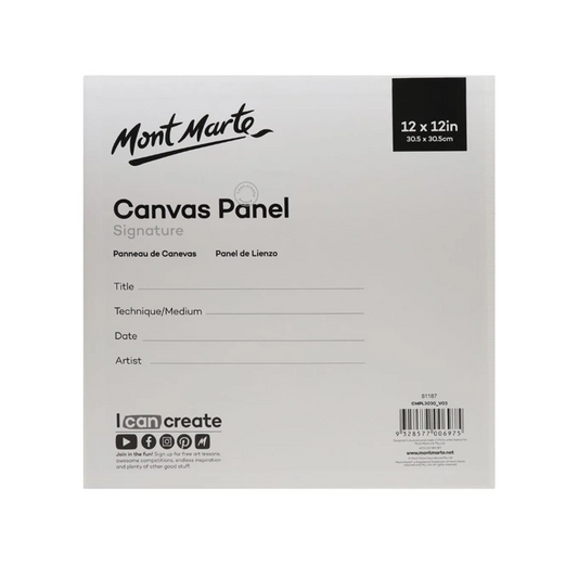 Mont Marte Canvas Panels 30.5 x 30.5cm Pack/2 - back view