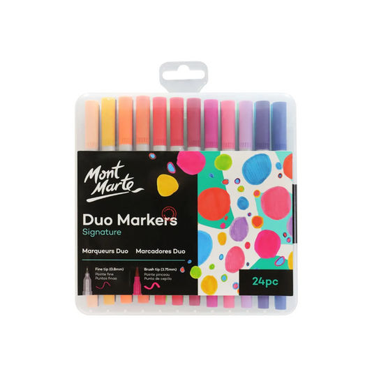 Mont Marte Duo Markers 24 Piece In Case - front view
