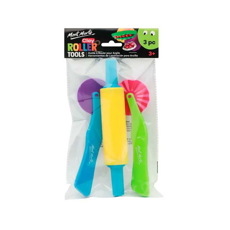 Mont Marte Kids Clay Roller Tools 3pc - front view