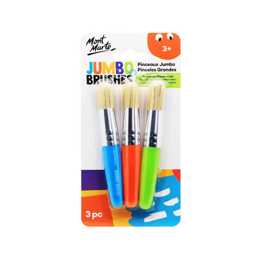 Mont Marte Kids Jumbo Brushes 3 pc - front view