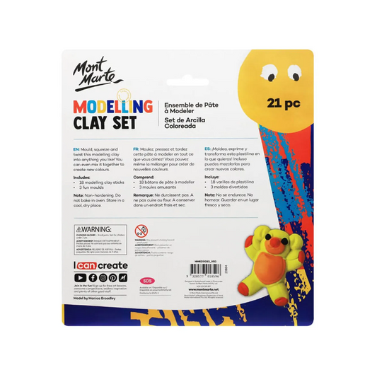 Mont Marte Modelling Kids Clay Set with Moulds - back view