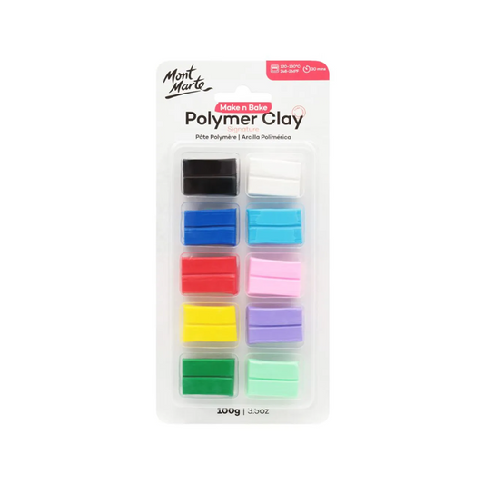 Mont Marte Polymer ClayMake & Bake 10pc Set 100g - front view