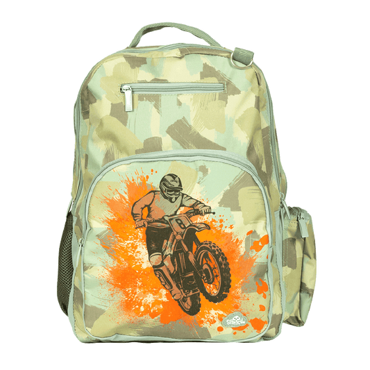 Spencil Big Kids School Bag Backpack Camo Biker