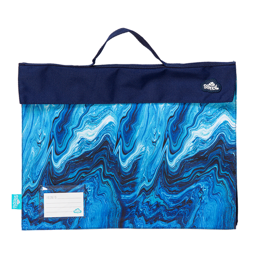 Spencil Homework & Library Bag Ocean Marble Blue