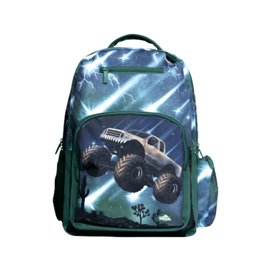 Spencil Big Kids School Bag Backpack Meteor Trucks