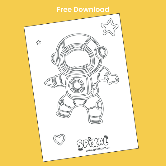 Free Colouring In - Astronaut Colouring In
