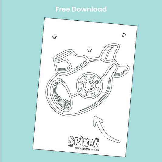 Free Colouring In - Spaceship Colouring In