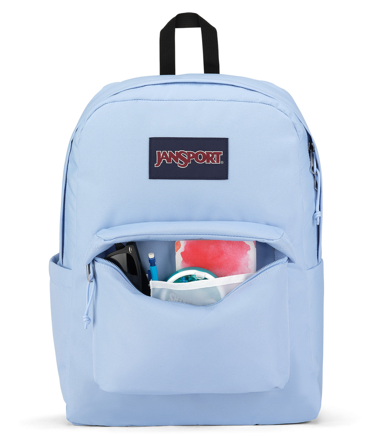 Jansport Backpack Superbreak Blue Dusk 26Litre front inside pocket