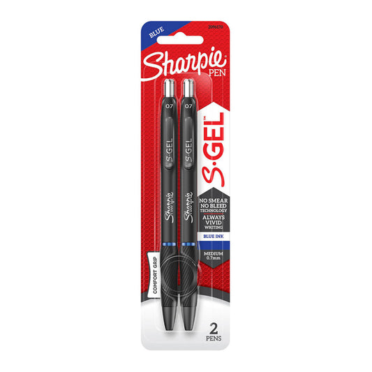 Sharpie Gel Pen Retractable 0.7mm Blue Pack of 2