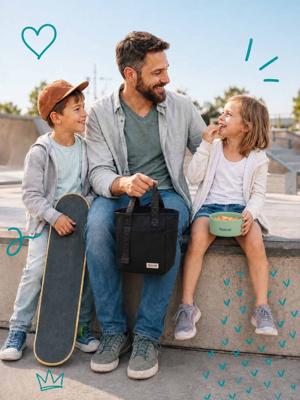 Fathers Day gift ideas for dads lunch bag and lunch box snack box bundle | Spixal