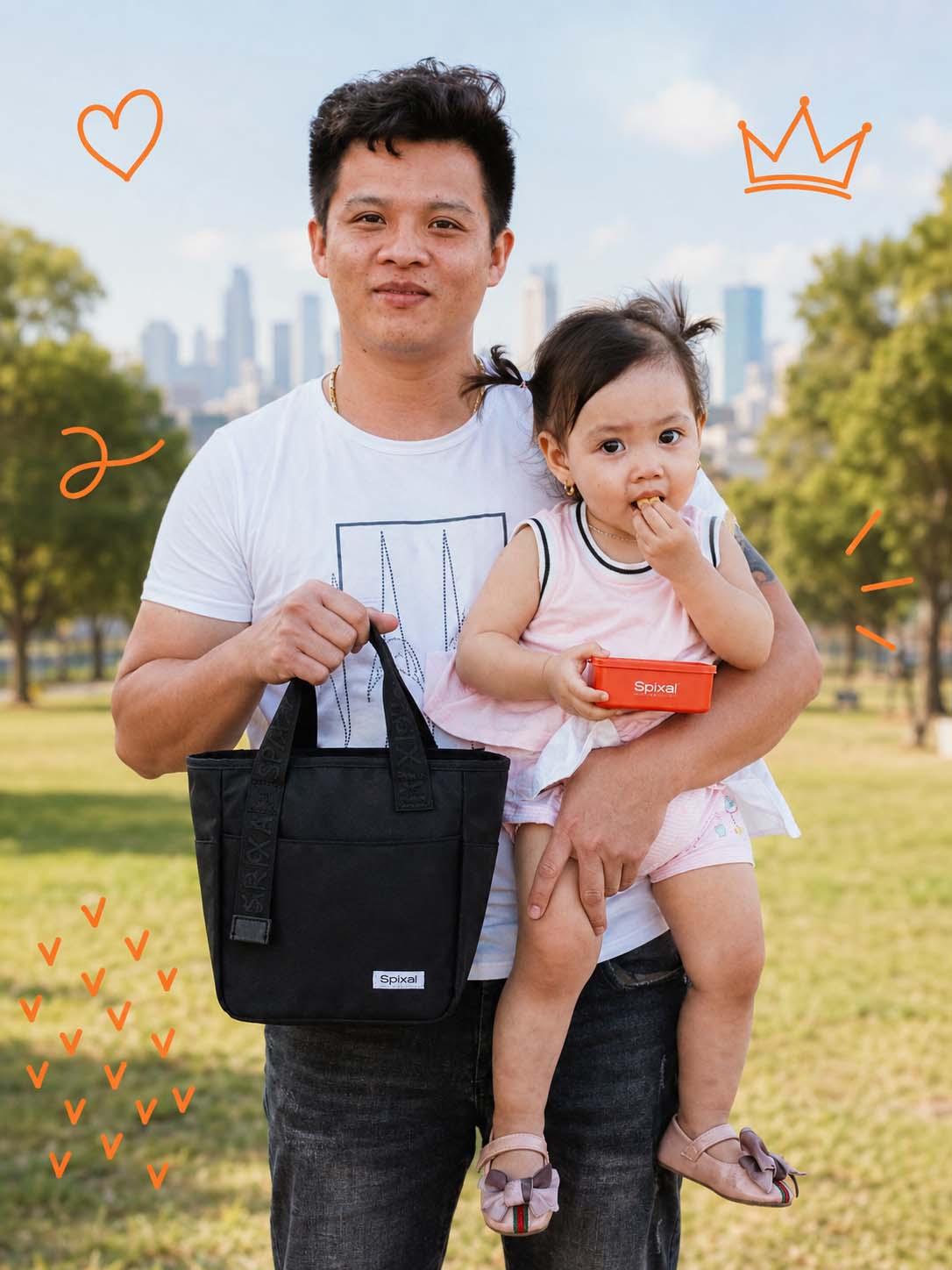 Fathers Day gift ideas for dads lunch bag and lunch box snack box bundle for park plays with the kids | Spixal