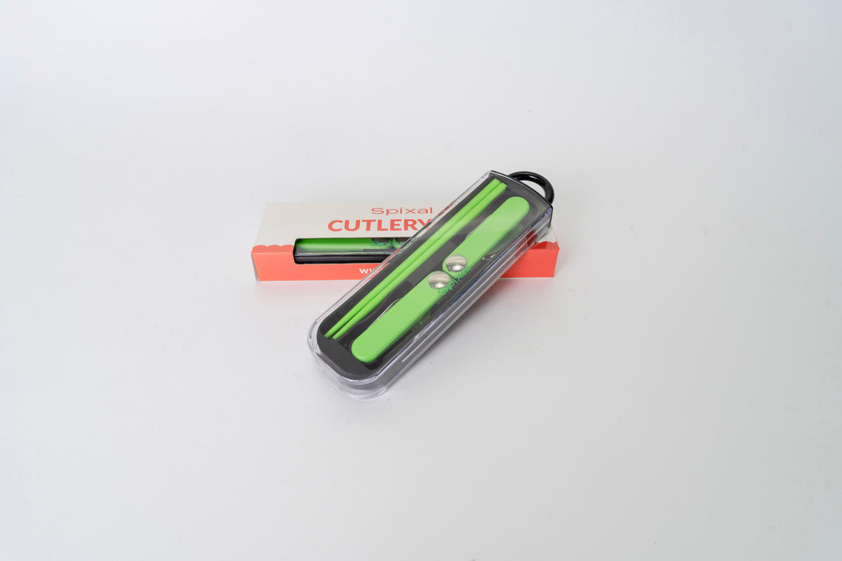 Kids Cutlery Set With Case For School Lunches Black