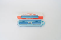 Kids Cutlery Set With Case For School Lunches Light Blue