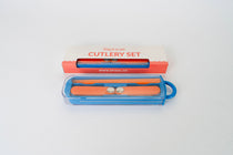 Kids Cutlery Set With Case For School Lunches Blue