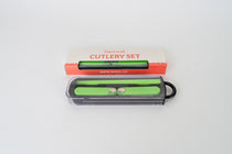 Kids Cutlery Set With Case For School Lunches Black