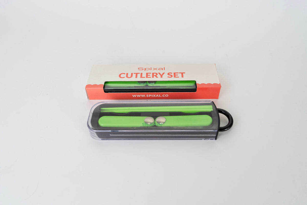 Kids Cutlery Set With Case For School Lunches Black