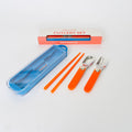 Kids Cutlery Set With Case For School Lunches Blue