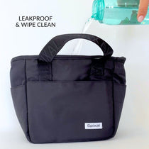 Commute Lunch Tote Prep System Green — lifestyle flat lay | Spixal