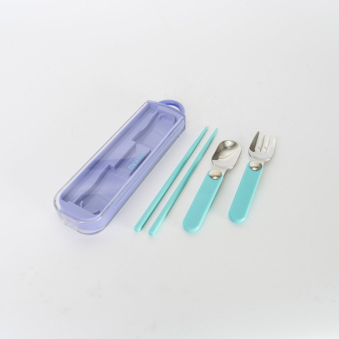 Kids Cutlery Set With Case For School Lunches Purple Secondary image